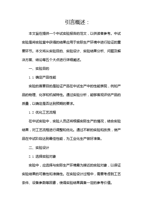 中试实验报告范文pdf