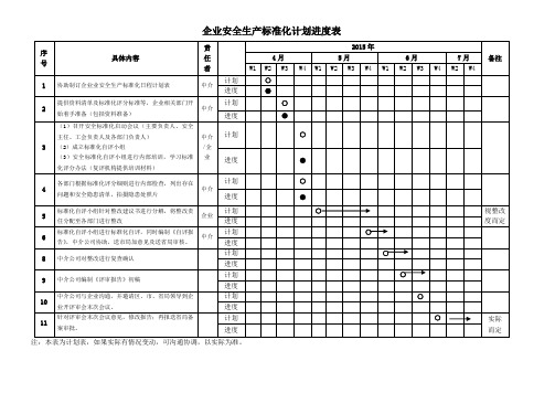 企业安全生产标准化计划进度表