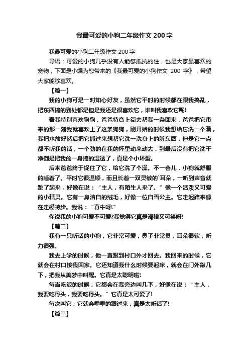 我最可爱的小狗二年级作文200字