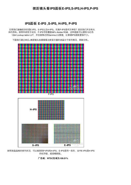 微距镜头看IPS面板E-IPS,S-IPS,H-IPS,P-IPS