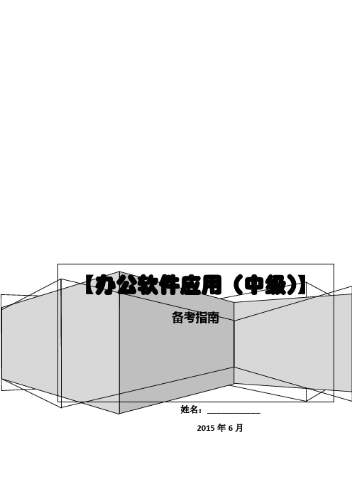 ATA办公软件应用2010中级考证复习资料