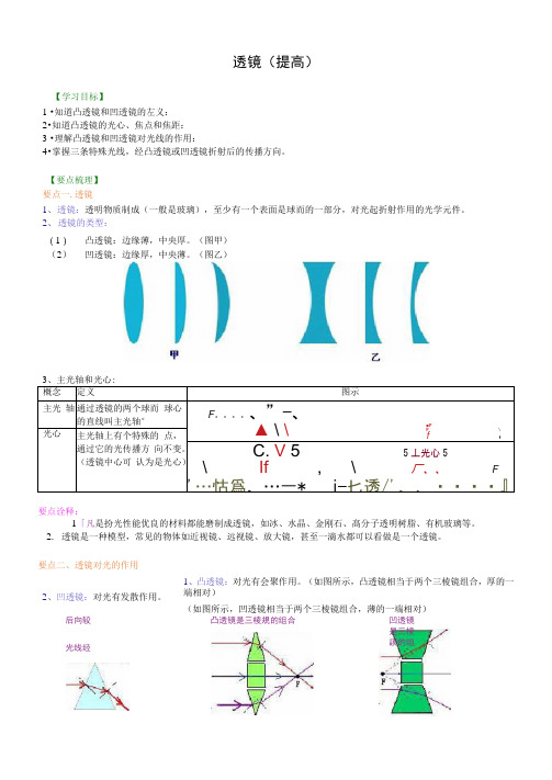 36透镜知识讲义含练习答案解析