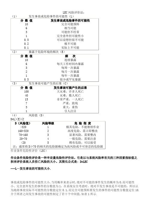 LEC风险评价法