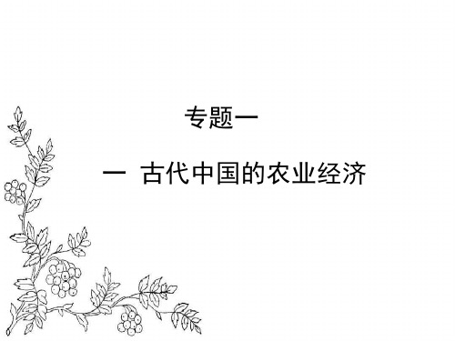 人民版高中历史必修二1.1《古代中国的农业经济》课件1 (共24张PPT)
