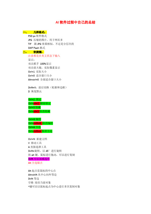 AI软件学习中自己总结的