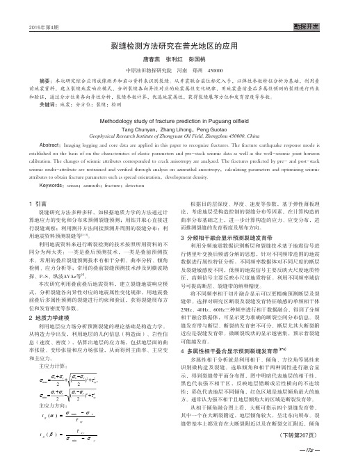 裂缝检测方法研究在普光地区的应用