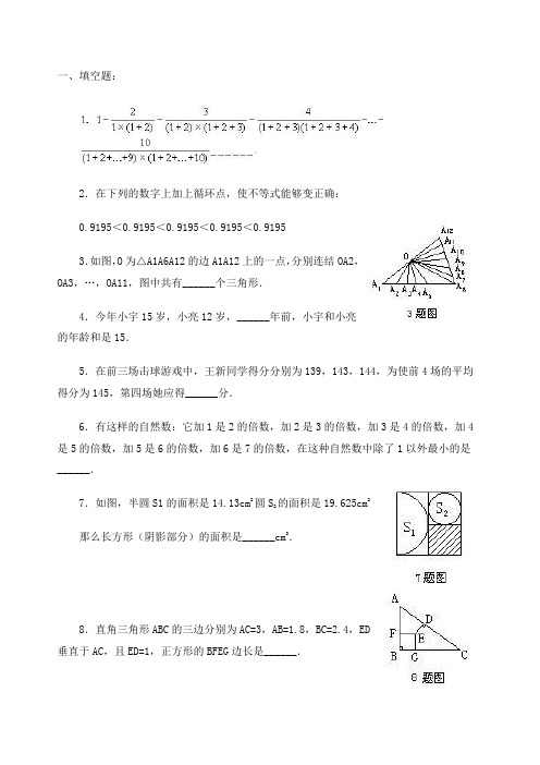 小升初数学模拟测试卷(八)(附参考答案)