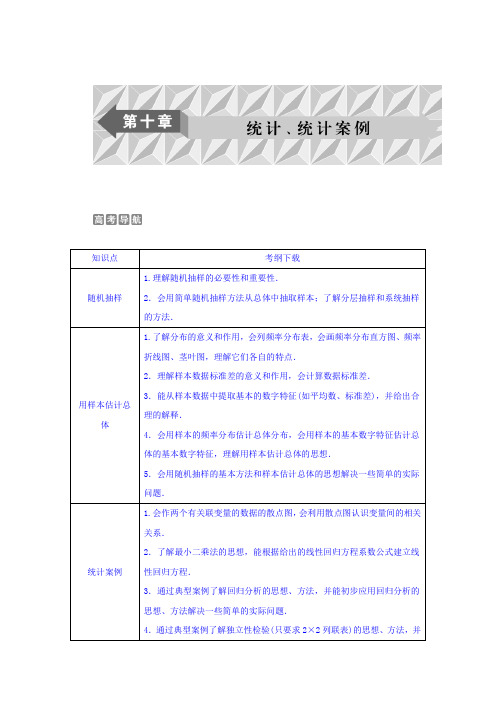 高考数学(文)一轮复习文档:第十章 统计、统计案例 第1讲随机抽样 Word版含答案