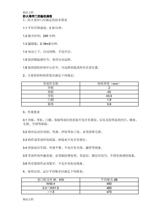 (整理)防火卷帘门的验收规范