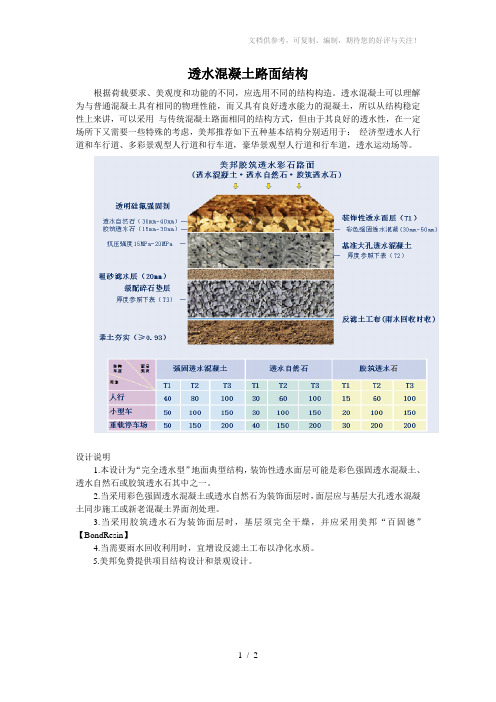 透水混凝土路面结构