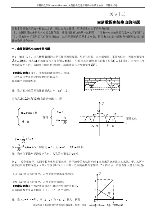 中考高分的十八个关节 关节15 由函数图象衍生出的问题