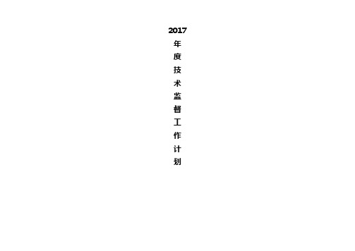 2017年电力生产行业年度技术监督工作计划