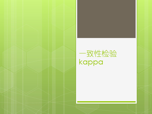 一致性检验kappa科恩