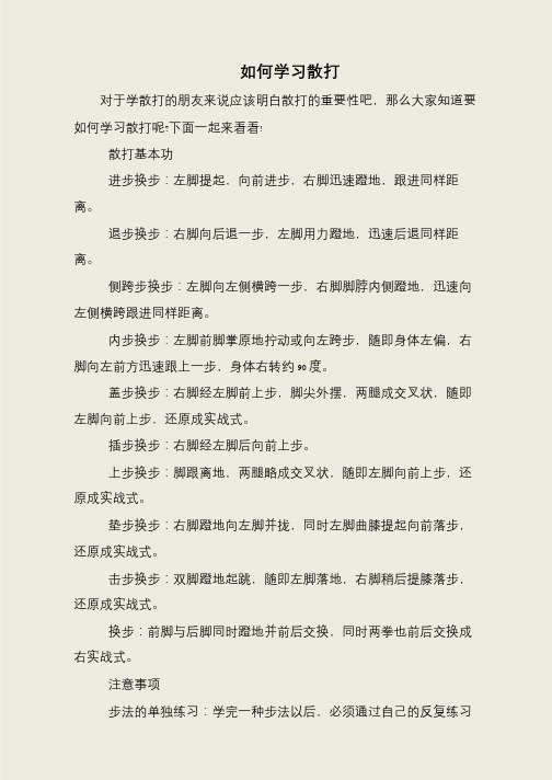 如何学习散打