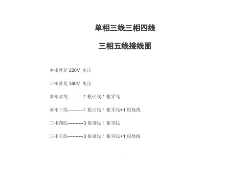 单相三线-三相四线-三相五线接线图