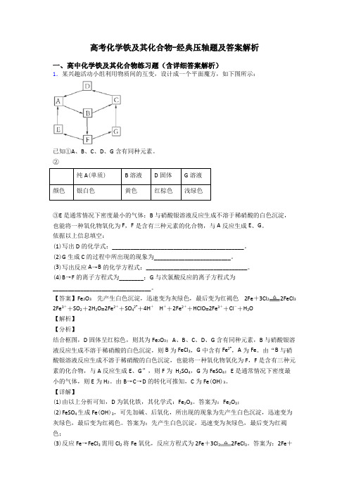 高考化学铁及其化合物-经典压轴题及答案解析