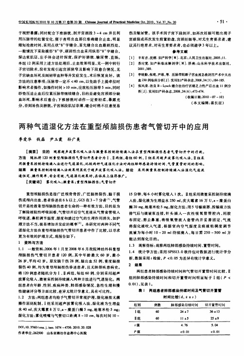 两种气道湿化方法在重型颅脑损伤患者气管切开中的应用