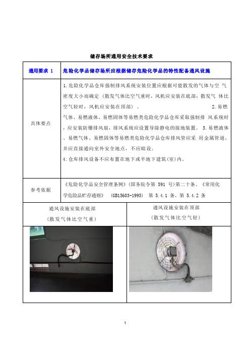 危险化学品储存场所通用安全技术要求