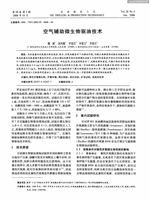空气辅助微生物驱油技术