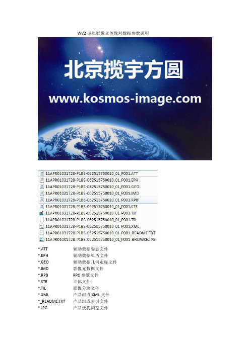 worldview卫星影像立体像对数据参数说明