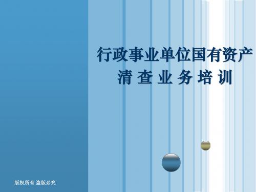 1广东省财政厅资产清查业务培训汇编