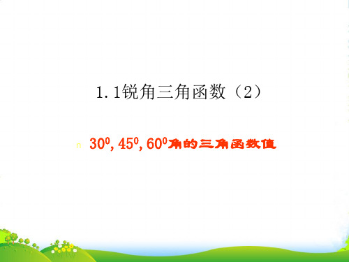 新浙教版九年级数学下册第一章《锐角三角函数2》优质公开课课件