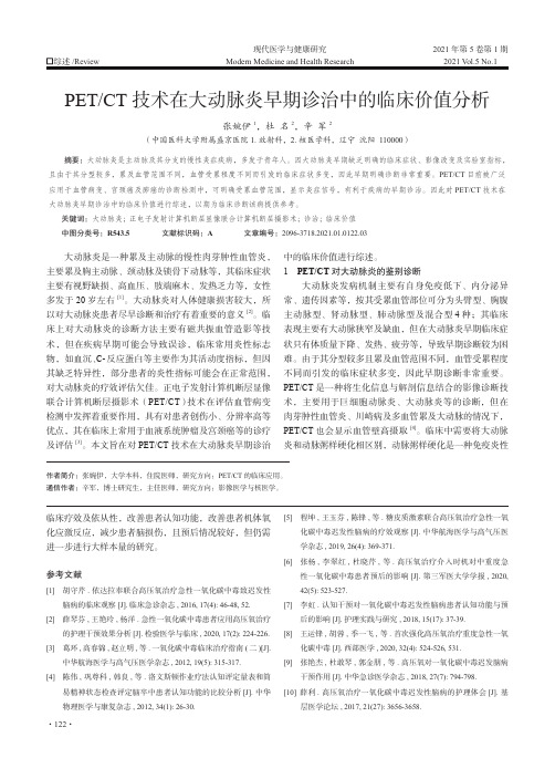 PETCT技术在大动脉炎早期诊治中的临床价值分析