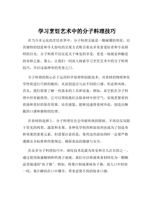 学习烹饪艺术中的分子料理技巧