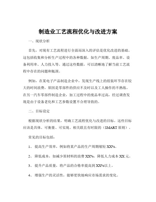 制造业工艺流程优化与改进方案