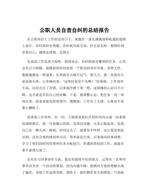 公职人员自查自纠的总结报告