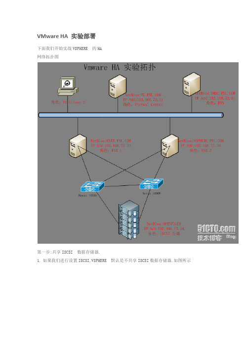 VMware HA 实验部署