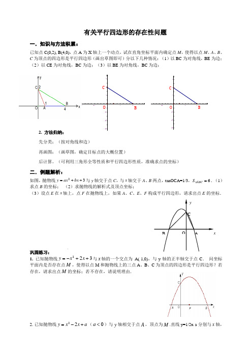 二次函数存在性问题(平行四边形)[1]