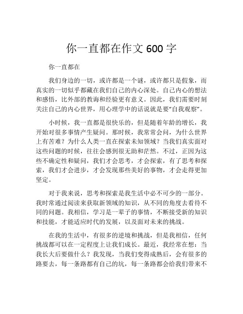 你一直都在作文600字