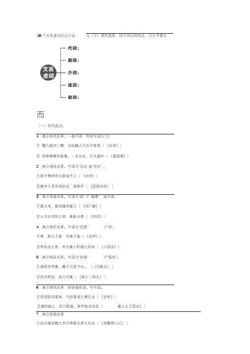 18个文言虚词识记口诀