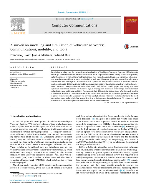 A survey on modeling and simulation of vehicular networks_ Communications, mobility, and tools