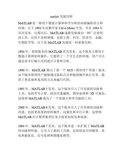 matlab 发展历程