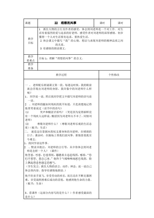 六年级下语文教案-22  理想的风筝-