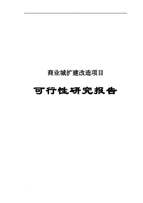 商业城扩建改造项目可行性研究报告