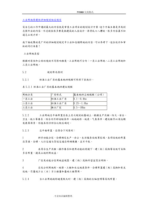 工业用地修建性详细规划相关规定