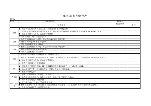 集装箱七点检查表