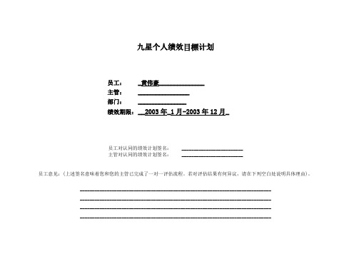 个人绩效表(生产总监).doc