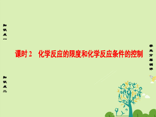 高中化学第2章化学反应与能量第3节化学反应的速率和限度课时2化学反应的限度和化学反应条件的控制课件新人