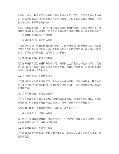 商会专委会主任发言稿范文