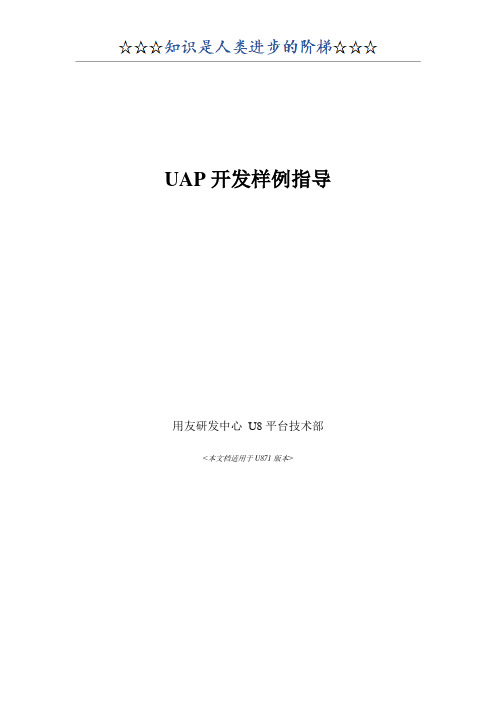 U8UAP开发手册