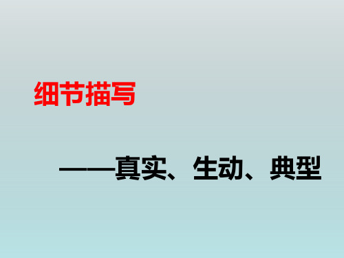 中考语文习作指导课《细节描写》课件