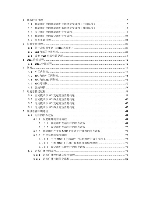 信令流程(寻呼、短信、切换)