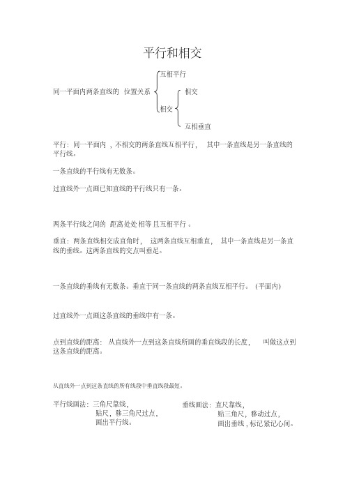 平行和相交知识点整理