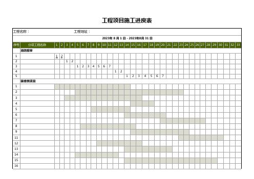 工程项目施工进度表excel模板