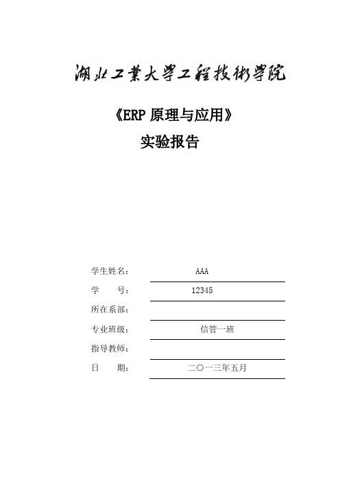 ERP上机实验报告