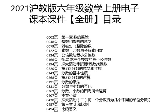 2021沪教版六年级数学上册电子课本课件【全册】